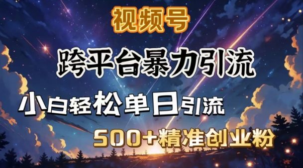 混合开发暴力行为引流方法，公域极致闭环控制，日引500 精确自主创业粉