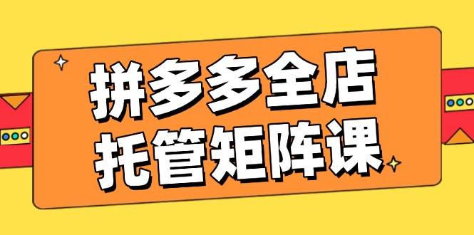 拼多多平台店铺代管引流矩阵课，赢利促销游戏玩法，高效率方案设定，提升店铺经济效益
